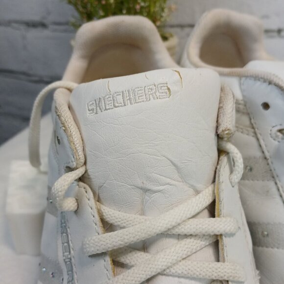 SKECHERS WOMENS AIR COOLED MEMORY FOAM RHINESTONE CHEER ATHLETIC SNEAKERS SZ 7.5 - Picture 9 of 10